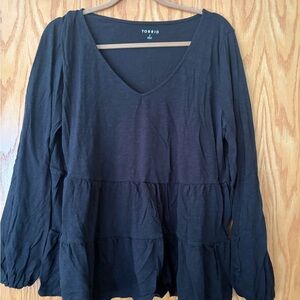 Torrid Black V-Neck Blouse